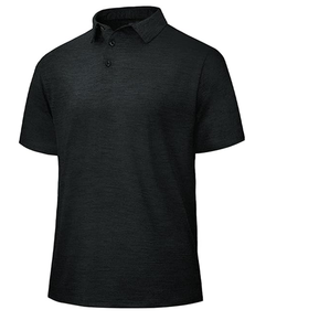 Polos pour hommes - T-shirts de performance à manches courtes noirs à séchage rapide et évacuation de l'humidité pour le travail décontracté et les activités sportives - Product Image 4