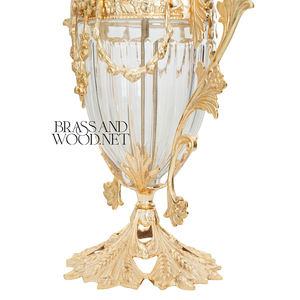 Urna Decorativa de Latón Dorado y Cristal de Lujo, Elegante Pieza de Decoración Clásica para el Hogar - Product Image 6