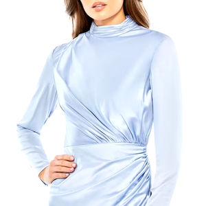 Robe de soirée vintage élégante de style fête, en crêpe, longueur genoux, droite, avec perles et sequins, soutien-gorge intégré, écologique - Product Image 1