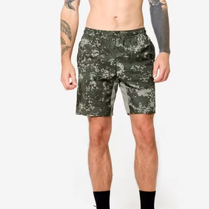 กางเกงขาสั้นคาร์โก้แบบลำลองสำหรับผู้ชายกางเกงขาสั้นผ้าลูกฟูกมีหลายกระเป๋าลายพรางผ้าฝ้าย100% แบบกำหนดเองสำหรับใส่ลำลอง - Product Image 1