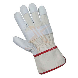 Gants de travail en cuir à doigts entiers avec logo personnalisé, antidérapants, ignifuges et imperméables, avec manchette de sécurité - Product Image 2
