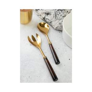 ชุดช้อนส้อมสลัดสแตนเลสสตีลทำมือ ดีไซน์สวยงามทันสมัย สำหรับใช้ในร้านอาหาร - Product Image 1