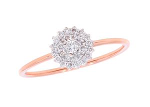 Anillo romántico de racimo de diamantes cultivados en laboratorio de oro rosa de 14K con diamantes redondos de corte brillante OEM al por mayor - Product Image 5