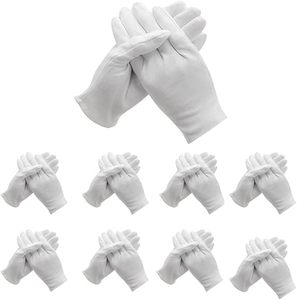 Guantes de Algodón Blancos, Diseño sin Dedos, 100% Algodón Puro, Guantes Hidratantes, Talla Única, Guantes para Eccema y Manos Secas - Product Image 2