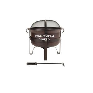 Fabulous Design <b>Solid</b> Iron Fire Pit Prime Quality Black Color <b>Fireplace</b> Fire Pit With <b>Cover</b> and Poker for Garden Usage - Product Image 1