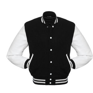 Fabricante al por mayor de alta calidad Letterman hombres personalizado Vintage Streetwear Invierno en Blanco Varsity béisbol Collage chaqueta - Product Image 3
