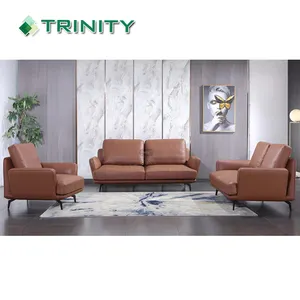 Luxury Custom Made Italian Leather Modern Style Villa House Sofa Set Furniture