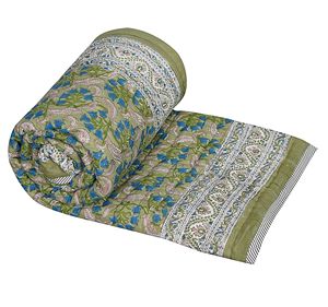Edredón Kantha de algodón de tamaño Queen, funda de cama Reversible Bohemia hecha a mano, colcha de retazos estampada con lentejuelas, manta étnica alta - Product Image 1