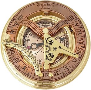 Brass Sundail <b>Compass</b> <b>Antique</b> Brass & Copper Sundial <b>Compass</b> Sundial Clock with Leather Case by calvin handicraft - Product Image 1