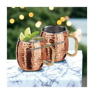Top Vente Martelé En Acier Inoxydable Moscou Mule Tasses Cuivre Plaqué Avec Poignée Pour La Maison Hôtel Bar Restaurant Partie - Product Image 5