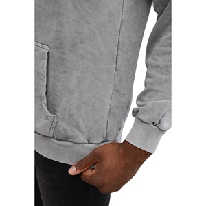 Lavage à l'acide surdimensionné ZipUp Distressed Sweat à capuche pour hommes Streetwear Thermique Respirant Broderie Tendance Vente en gros OEM de haute qualité - Product Image 3
