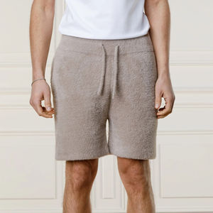 Pantalones cortos de Mohair de alta calidad de lana 100% de etiqueta privada para cintura elástica gran oferta pantalones cortos de Mohair de punto de calle alta - Product Image 4