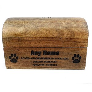 Wood <b>Pet</b> <b>Urn</b> For Ashes Dog Cat Box Personalized Cremation Casket Engraved Bespoke Small Medium Large - Product Image 4