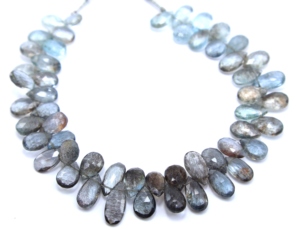 Mousse aigue-marine à facettes en forme de poire perles naturelles taille 10X5MM à 13X6MM env. Perles de fabrication de bijoux de 8 pouces - Product Image 3