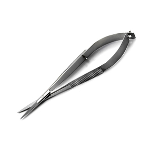 2 piezas de acero inoxidable, tijeras de resorte para manicura, microtijeras de 12 cm con asas rusas antideslizantes - Product Image 4