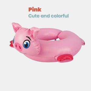 Flotador Inflable de Cerdo para Piscina para Niños de 3 a 5 Años, Flotador de Anillo Dividido para Bebés, Juguete Divertido de Piscina Rosa y Morado para Niñas - Product Image 4