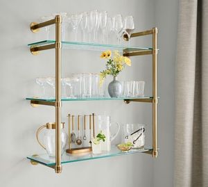 Elegantes estantes de latón para el almacenamiento del dormitorio con atractivo estético atemporal funcional de calidad duradera - Product Image 1