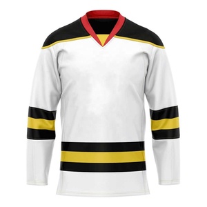 Camiseta de hockey sobre hielo Unisex blanca personalizada 100% poliéster camiseta de hockey sobre hielo de equipo personalizada ropa de hockey sublimada transpirable - Product Image 1