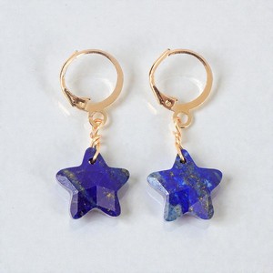 Boucles d'oreilles étoiles en argent sterling 925 plaqué or avec lapis-lazuli, bijoux faits à la main en pierres semi-précieuses, vente en gros de moissanite - Product Image 1