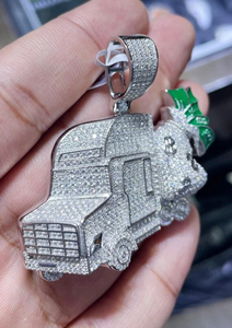 จี้ฮิปฮอปเงินติดรถบรรทุกเพชรโมอิส - Product Image 3