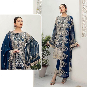 Robe de soirée de créateur lourd costumes de luxe ensembles Kurta pakistanais originaux pour femmes robe pakistanaise Salwar Kameez Readymade - Product Image 3