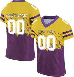 Maillot de football américain classique avec logo brodé, streetwear personnalisé, tendance - Product Image 4