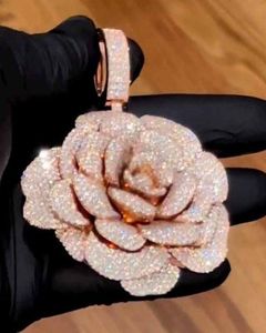 Reloj de Cuarzo de Lujo con Diseño de Rosa en Oro Rosa para Hombre, Estilo Hip Hop, con Correa de Acero Inoxidable, Cristal de Zafiro, Moissanita, Resistente al Agua - Product Image 1