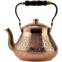 Théière artisanale en laiton pur, style moderne indien, pour café et infusions aux herbes, finition antique durable, 1L, avec couvercle et poignée, vaisselle, prix export