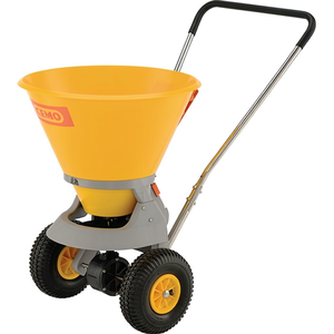 35L Yellow Plastic Spreader with Pneumatic Tires & Spreading Rate Regulator (1-4m) for Garden Supplies-CEMO - Product Image 3