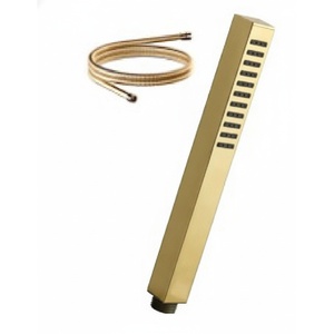 Juego de Ducha Rectangular Dorado al por Mayor, de Mano, de Aleación de Metal ABS, Montado en la Pared, Compra al por Mayor, Envío Global, Válvula de Cerámica - Product Image 4