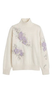 Pull pour femme en tricot respirant à manches longues, col rond, couleur unie, style coréen, nouvelle collection automne/hiver, broderie 3D - Product Image 4