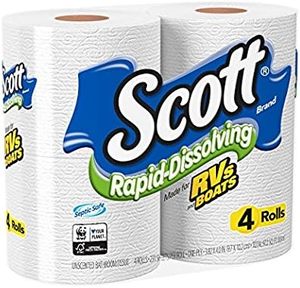 กระดาษสก๊อตต์ละลายเร็วกระดาษชำระสำหรับ RV และเรือแพ็ค4CT x 12 = 48ม้วน - Product Image 1