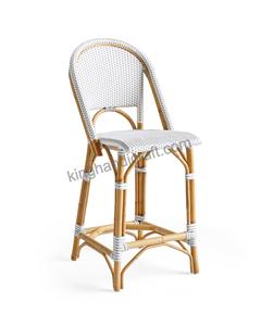 เก้าอี้บาร์หวายสไตล์ฝรั่งเศสเก้าอี้สตูลบาร์สไตล์บิสโทรที่นั่งสูงสำหรับคาเฟ่ห้องครัวร้านอาหาร - Product Image 5
