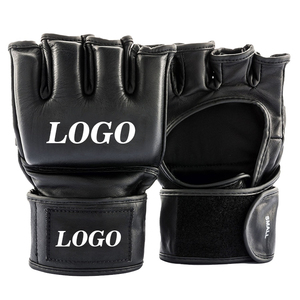 Entrenamiento profesional Color negro Medio dedo Pro Mma Guantes de agarre Logotipo personalizado Impreso Mma Muay Thai Fight Sparing Guantes - Product Image 1