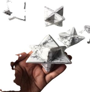 VENTE EN GROS CRISTAL NATUREL HOWLITE MERKABA ÉTOILE POUR REIKI ÉNERGIE DE GUÉRISON CRISTAL GRANDE HOWLITE MERKABA ÉTOILE - Product Image 2