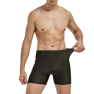 สีดําไนลอนสแปนเด็กซ์ฤดูใบไม้ผลิผู้ชายว่ายน้ํากางเกง Boardshorts ฤดูร้อน Beachwear สั้นกางเกงว่ายน้ําผู้ชายว่ายน้ํากางเกงขาสั้น - Product Image 1