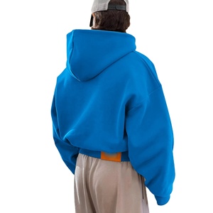 Boxy Sudadera con capucha en blanco para hombre Liso grueso 400/500gsm Algodón de gran tamaño Fleece Sudadera con capucha personalizada Fabricante de peso pesado Sudadera con capucha recortada - Product Image 3