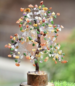 งานฝีมือหินกึ่งมีค่าทำด้วยมือรูปต้นไม้พลอยฮวงจุ้ยอินเดีย - Product Image 5