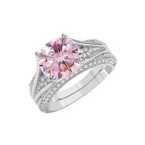 Anillos de Plata de Ley 925 de Primera Calidad para Mujer, Chapados en Rodio con Morganita de Corte Princesa, Joyería Fina, Tipo Anillo para Hombre - Product Image 1