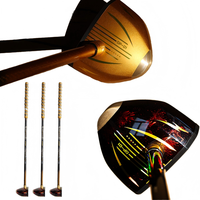 Palo de Golf de Madera de Arce de Alta Calidad con Logotipo Personalizado OEM/ODM, Cabeza de Latón y Varilla de Grafito, Empuñadura de Cuero PU