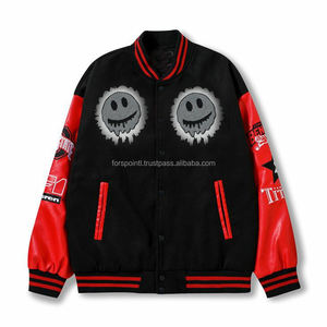 Chaquetas con letras de béisbol de chenilla bordadas de lana con logotipo personalizado para hombre, chaqueta universitaria de manga de cuero en blanco Vintage para hombre - Product Image 5