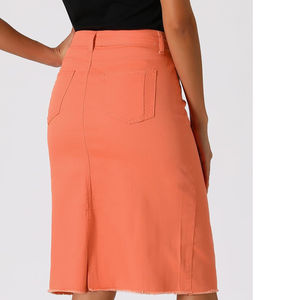 Hot Sale Custom Design Y2k <b>Denim</b> <b>skirts</b> With Button Summer Washed 100% Cotton Fabric <b>Denim</b> <b>Skirt</b> For Women's OEM Design - Product Image 5