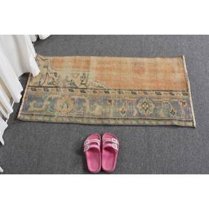 Alfombra de lana turca Vintage 16X32 pies Beige y azul estilo tradicional patrón de retazos respaldo de látex para decoraciones de sala de estar - Product Image 5