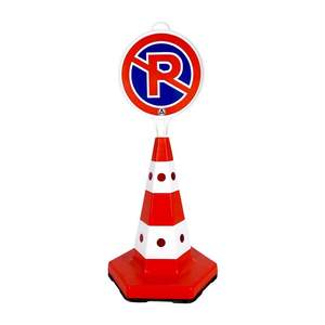 Panneau de signalisation routière ultra-rond réfléchissant « Interdiction de stationnement », impression recto-verso, 38 cm, panneau de signalisation pour sol mouillé - Product Image 3