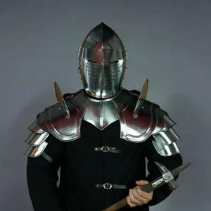 Caballero Medieval Pauldrons Steel Shoulder Armor Gothic Spaulders Set para Cosplay y recreación - Product Image 4