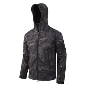 Haute qualité hommes Soft Shell tissu imperméable hiver extérieur décontracté vêtements de travail Softshell veste hommes - Product Image 5