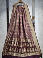 Pure Gajji Silk Dupatta Satin Fantaisie Impression Numérique Modal-pour Sherwani Pure Mala pure gajji dupatta saree
