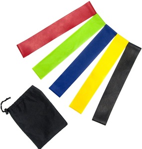Ensemble de 5 bandes de résistance pour l'exercice, les jambes et les fessiers, l'entraînement musculaire, le yoga, les étirements et la physiothérapie avec sac de transport - Product Image 1
