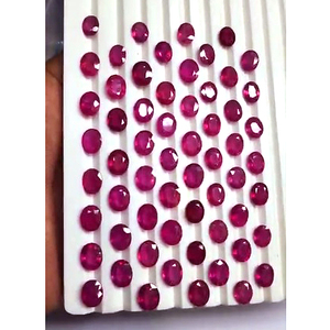 60 piezas de rubí Bangkok 9x7mm 10x8mm faceta ovalada 164 Cts lote Iroc ventas alta calidad piedras preciosas sueltas corte vidrio relleno rubí US $304 - Product Image 2