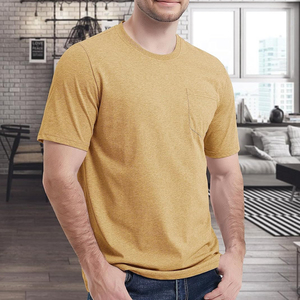 OEM ODM servicio personalizado ropa fabricación cuello redondo bolsillo camiseta antiarrugas 100% algodón suave tela duradera bolsillo camiseta - Product Image 1